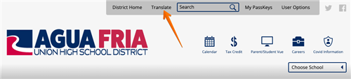 screenshot of website